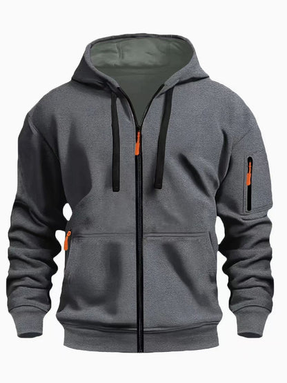 Zipper Hooded Sweatshirt Men's Sports Casual – Minimal Elegance | The Simple Co – Practical cottage, minimalist style, quiet luxury aesthetic, modern essential – The Simple Co.